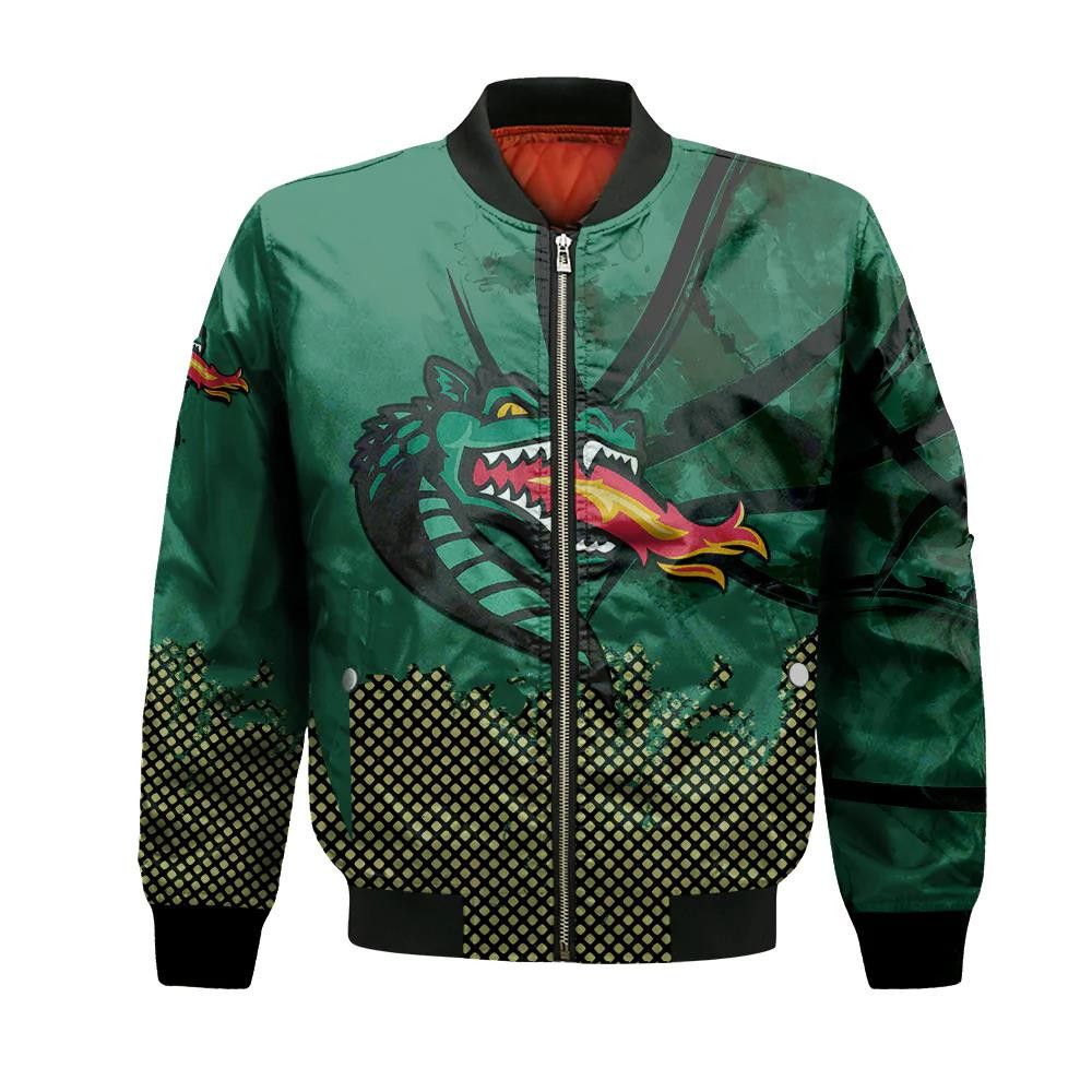 Uab Blazers Bomber Jacket 3D Printed Basketball Net Grunge Pattern