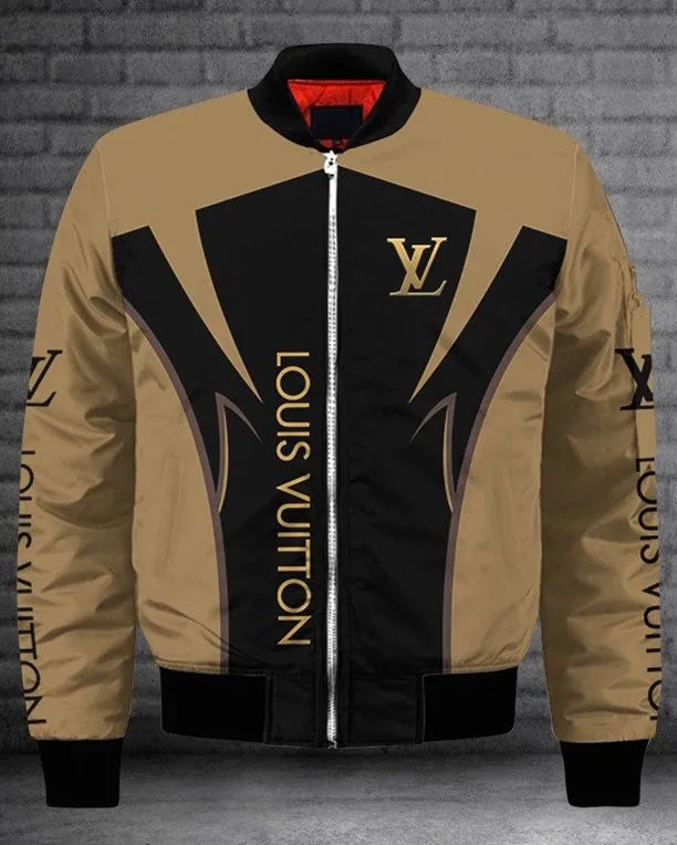 Louis Vuitton Brown Black Luxury Brand Premium Bomber Jacket For Men Women