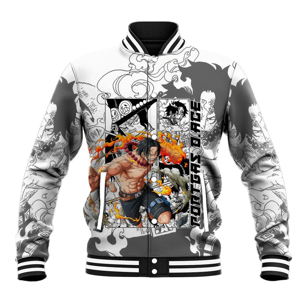 Portgas D.Ace - One Piece Baseball Jacket Anime Mix Manga Style Ts04