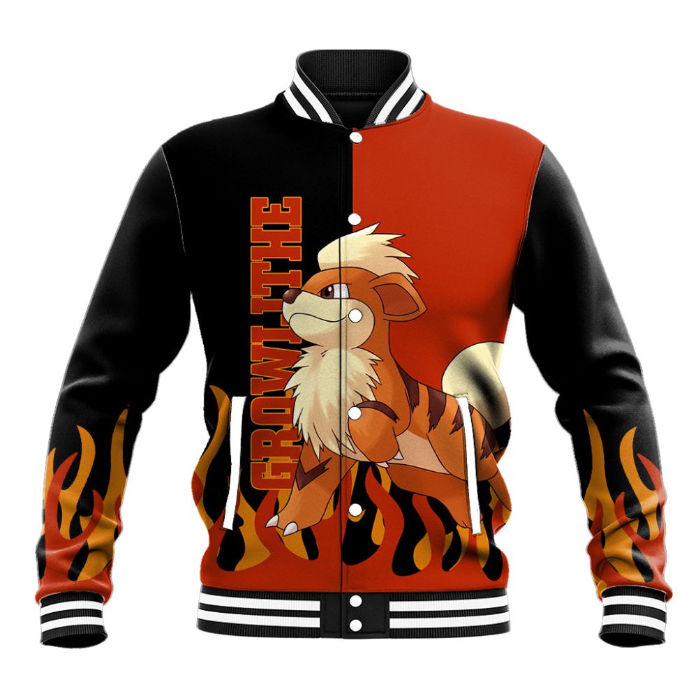 Growlithe Baseball Jacket Pokemon Ts04
