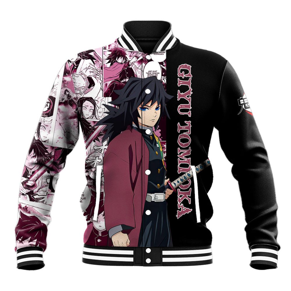 Giyu Tomioka Demon Slayer Baseball Jacket Anime Mix Manga Style Ts04